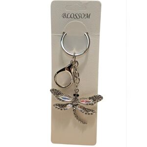 Silver Tone Dragonfly Keychain & Purse Charm